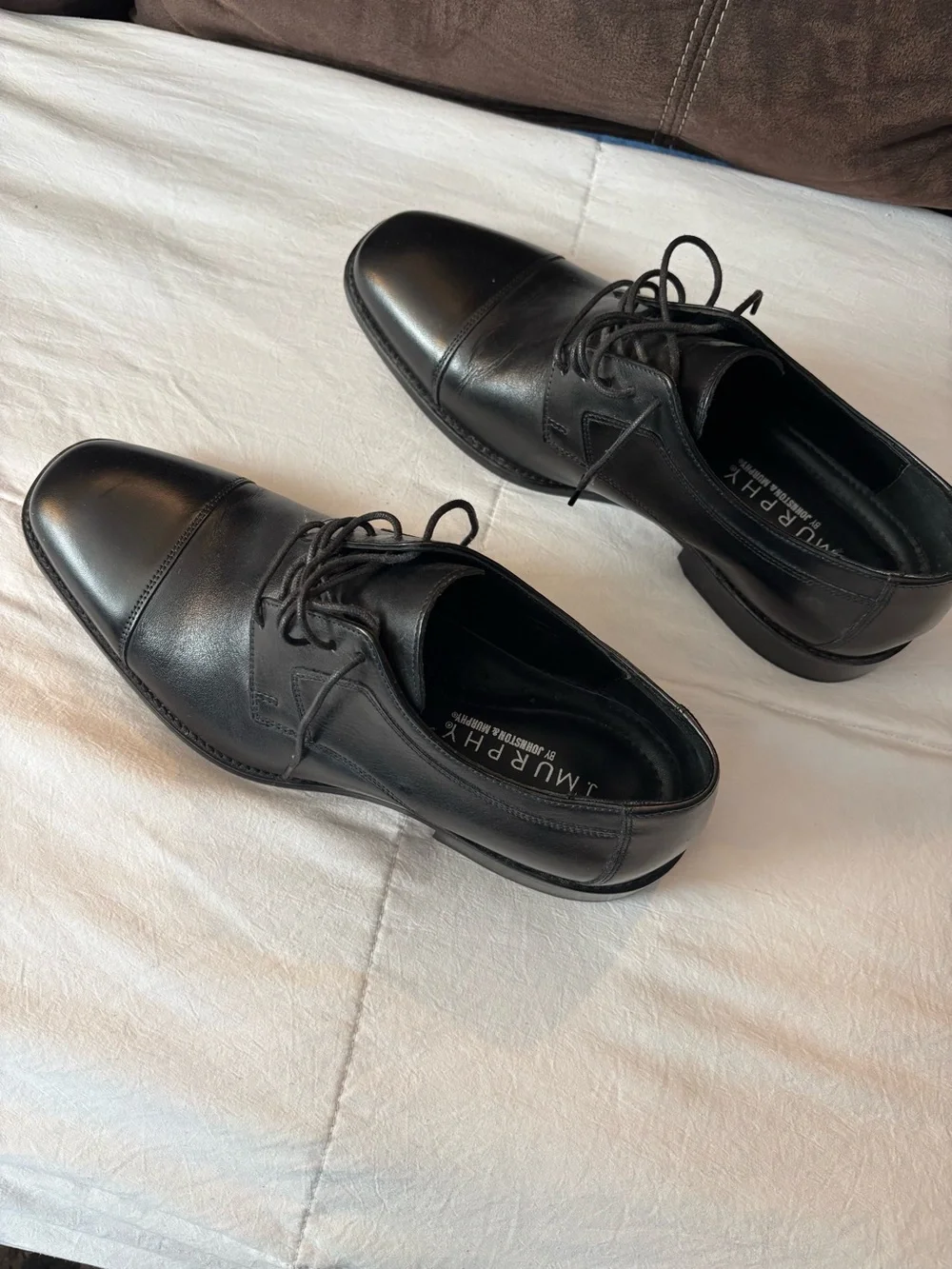J. Murphy Black Leather Cap-Toe Oxford - Men's Dress Shoes